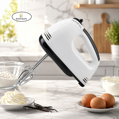 7-Speed Electric Hand Mixer with Stainless Steel Beaters & Dough Hooks | Powerful Portable Kitchen Mixer for Baking, Whipping & Mixing