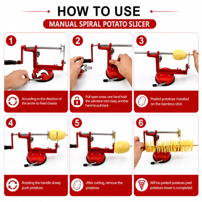 Manual Spiral Potato Slicer – Tornado Potato Cutter with Suction Base